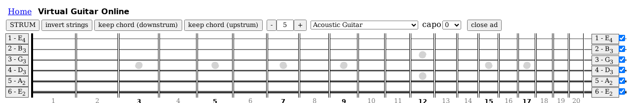 Preview of the apronus.com virtual guitar fretboard